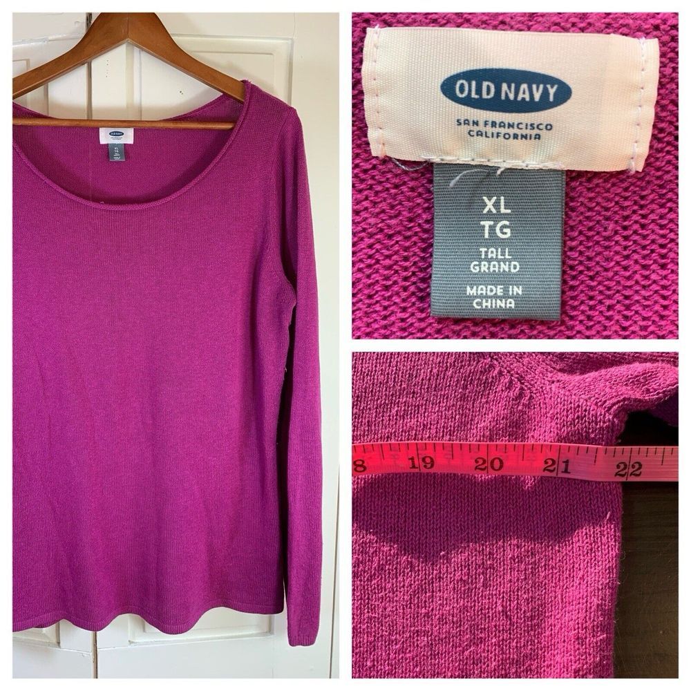 Old Navy Long Sweater Women XL Extra Large Tall XLT Pink Tunic Casual Basic READ